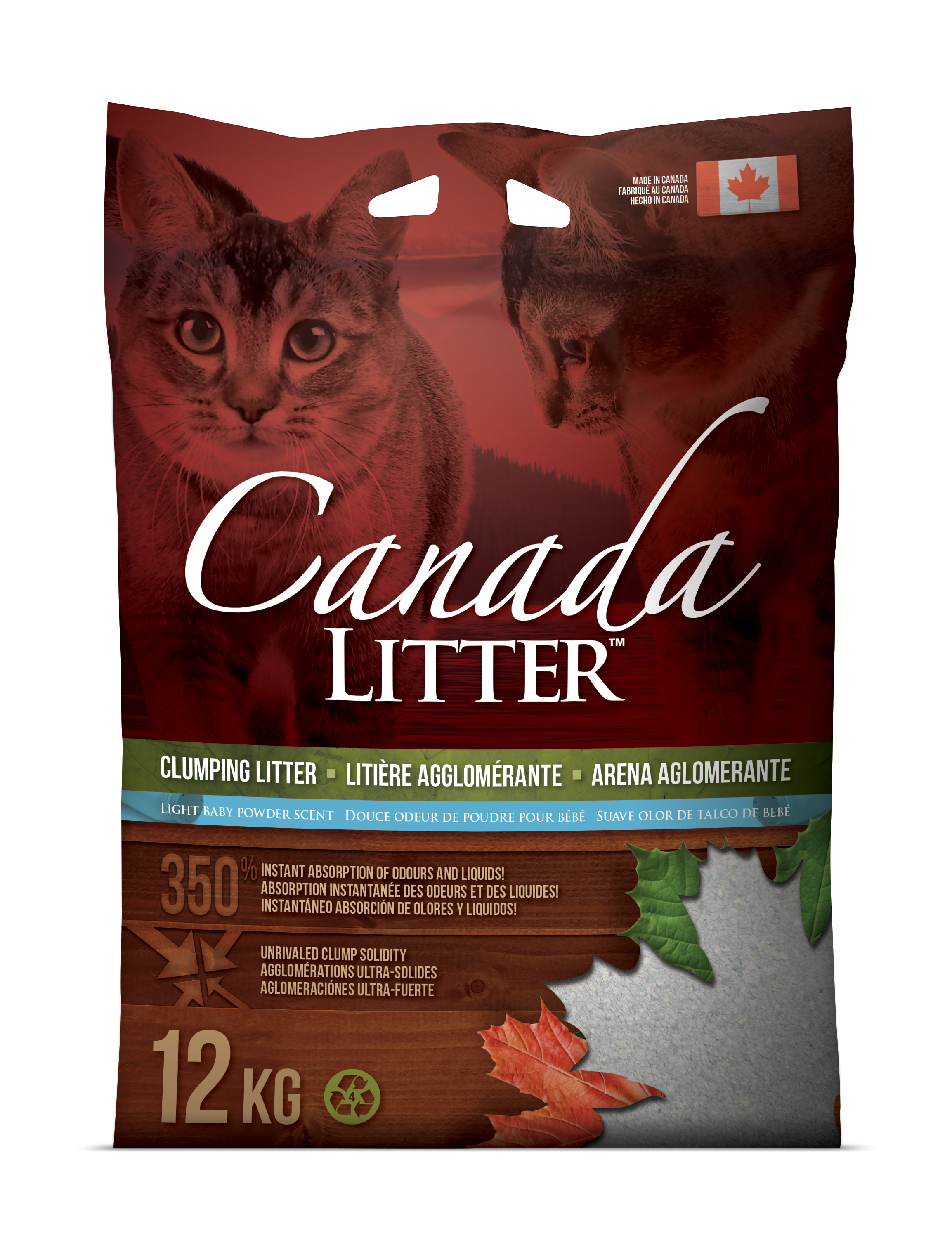 Canada Litter arena aglomerante para gatos 12 kg — disponible al mayor en Panamá a través de VigoPets