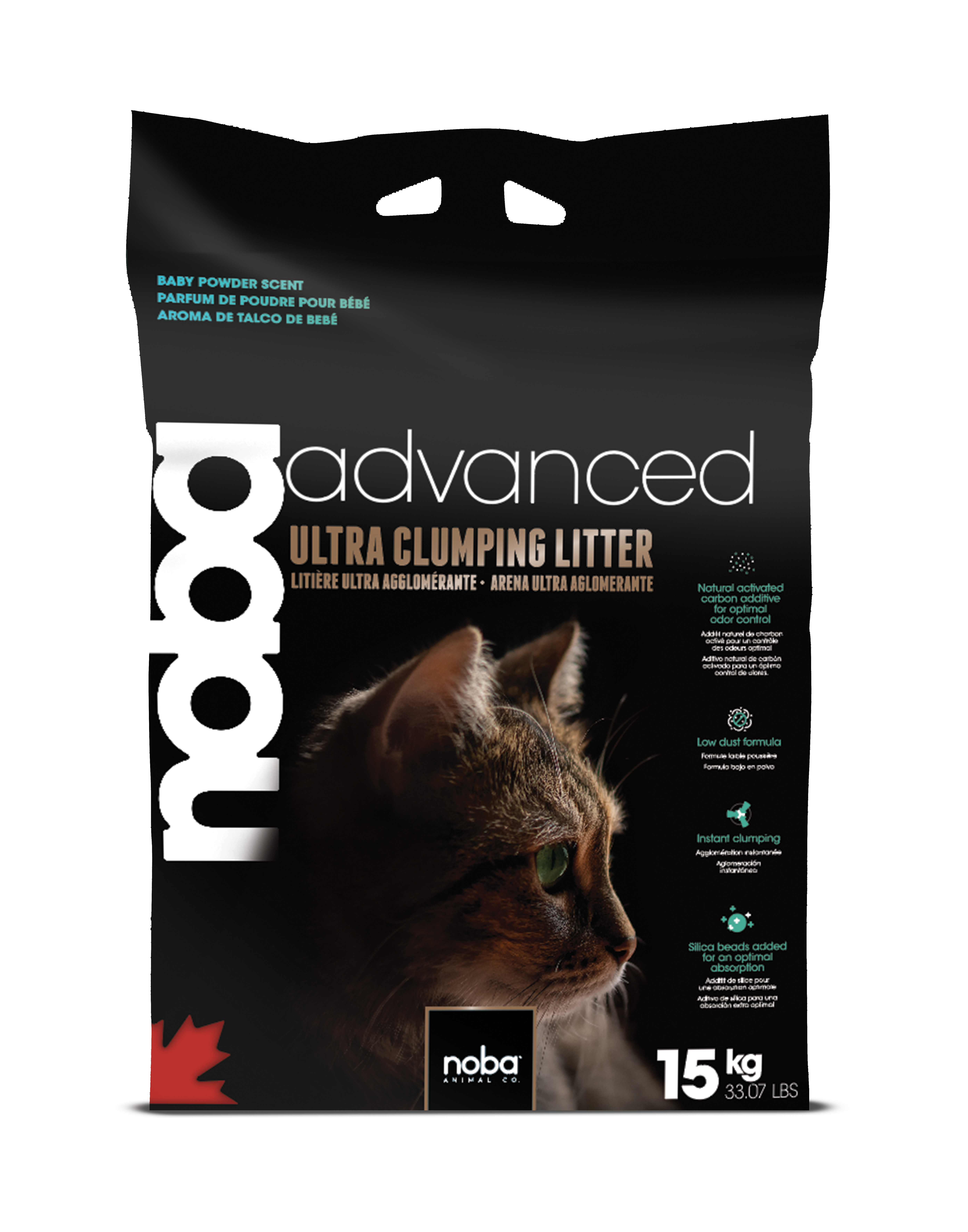 Noba Advanced arena ultra aglomerante para gatos 15 kg — disponible al mayor en Panamá a través de VigoPets