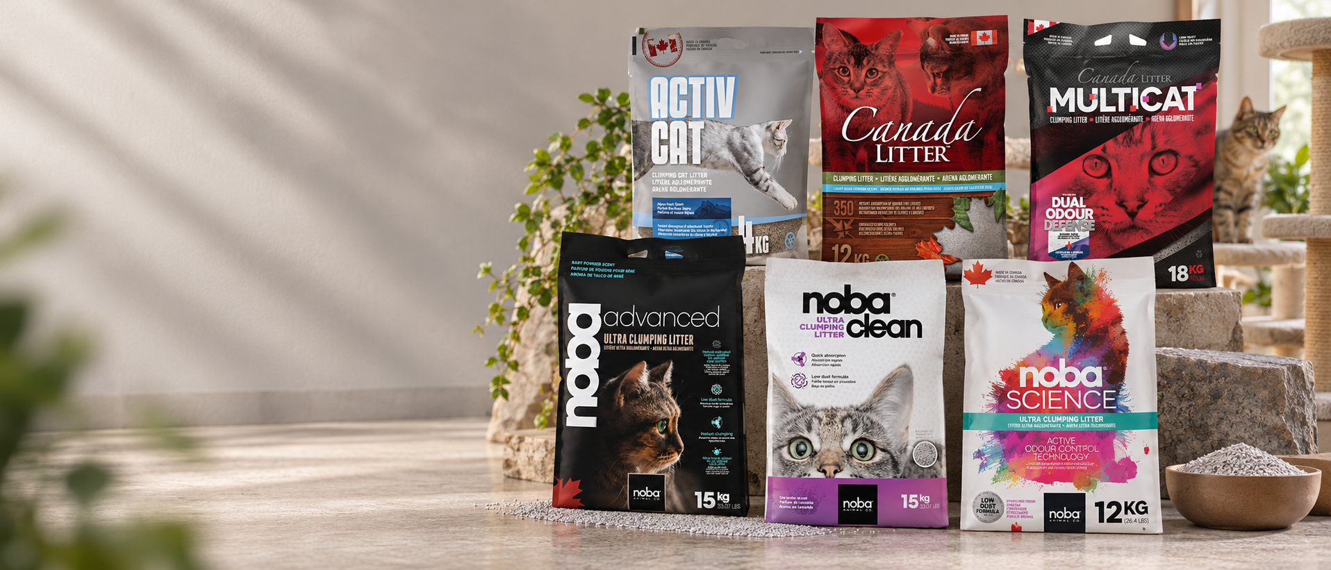 Arena para gatos al por mayor en Panamá — Canada Litter, Multicat, ActivCat, Noba Advanced, Noba Clean, Noba Science disponibles a través de VigoPets